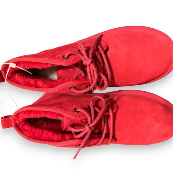 UGG Neumel Red Suede Men’s Chukka Ankle Boots Size 9 New Without Box - Picture 4 of 4